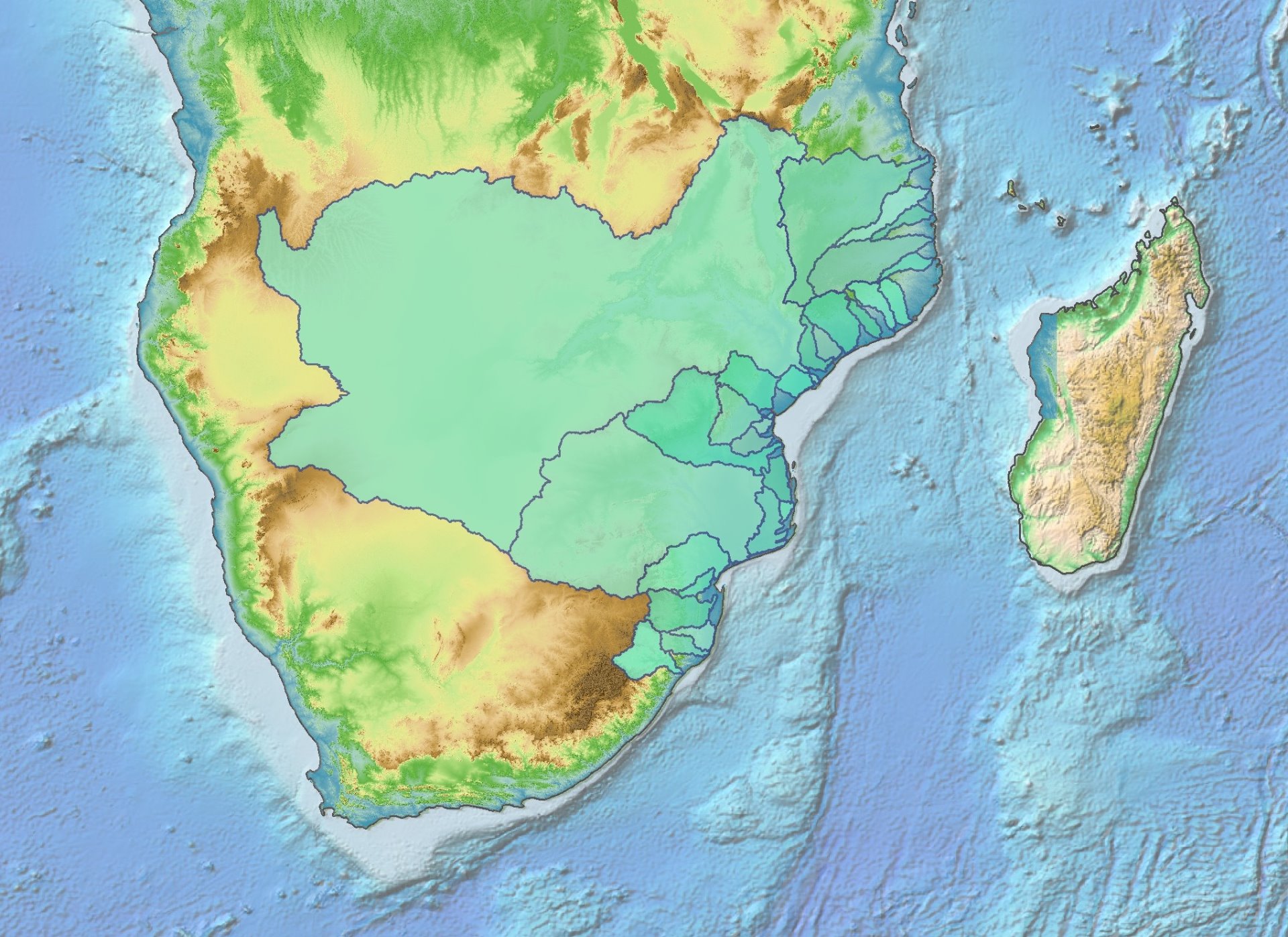 Drainage of the Mozambique Margins